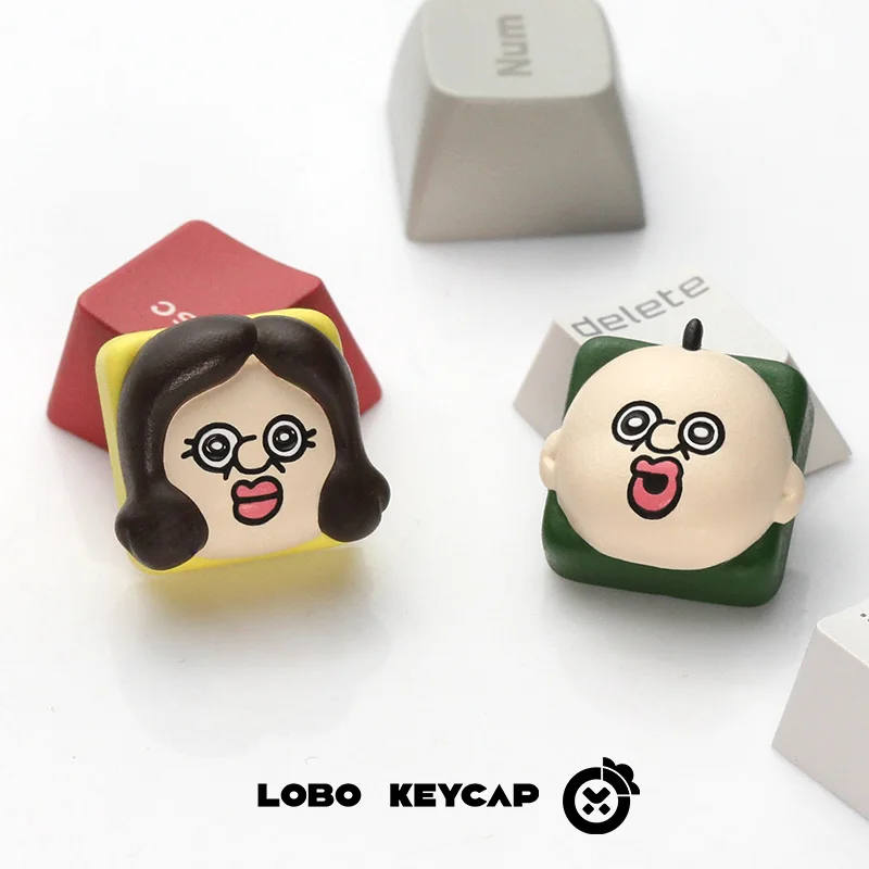 Anime dos desenhos animados keycaps yuzhi e bangbang personalidade engraçado teclado mecânico acessórios material de resina artístico keycap presente