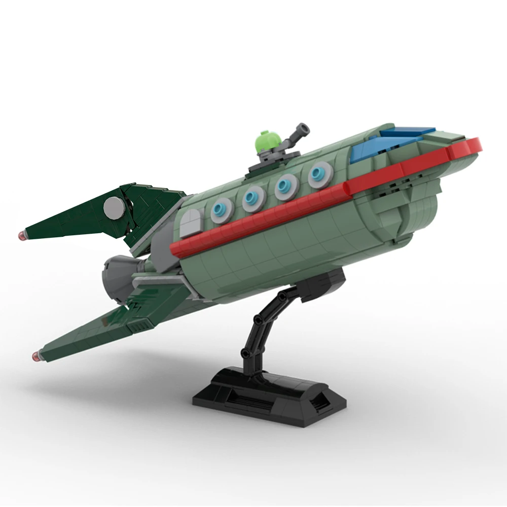 

Galaxy Delivery Ship MOC Building Blocks, Retro-Futuristic Spaceship with Cargo Hold, Sci-Fi DIY for Collectors
