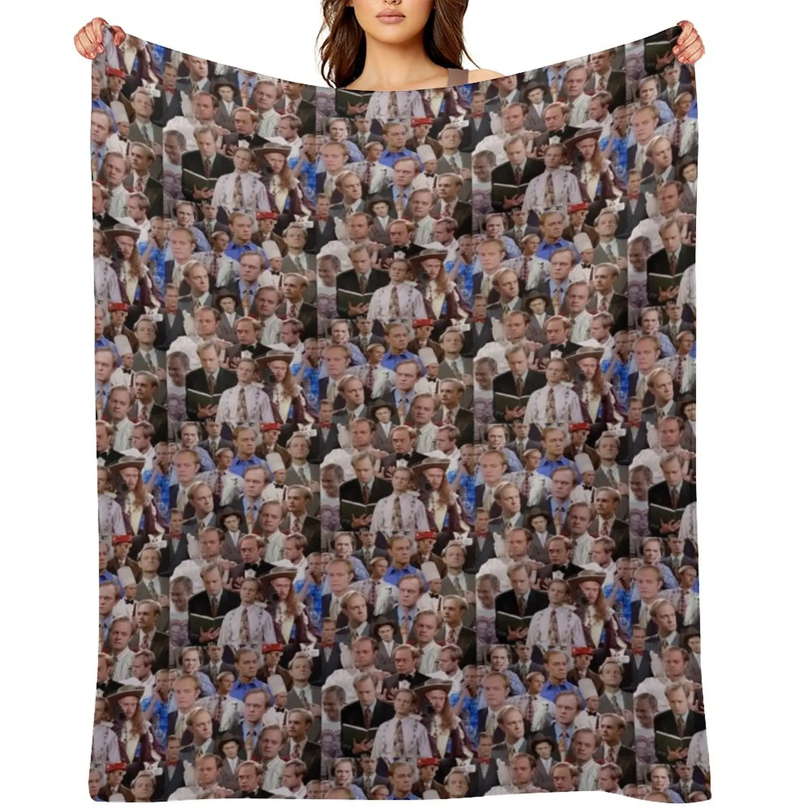 

Niles Crane Collage Throw Blanket Luxury Designer Flannel Fabric Nap valentine gift ideas Blankets