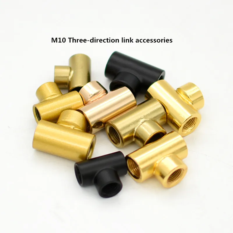 

2 Pieces M10 Black and Gold Iron Tee Connecting Nut Lamp Pole Installation 90 ° Right Angle Screw Tooth Lighting Accessories