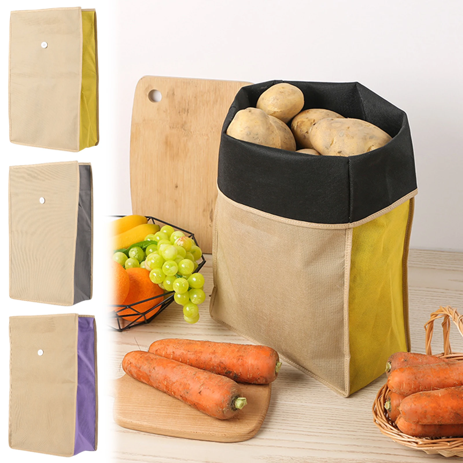 Onion Bag Potato Bag Vegetable Storage Bags Reusable Potatoes Storage Bags With zipper For Pantry Kitchen Refrigerator