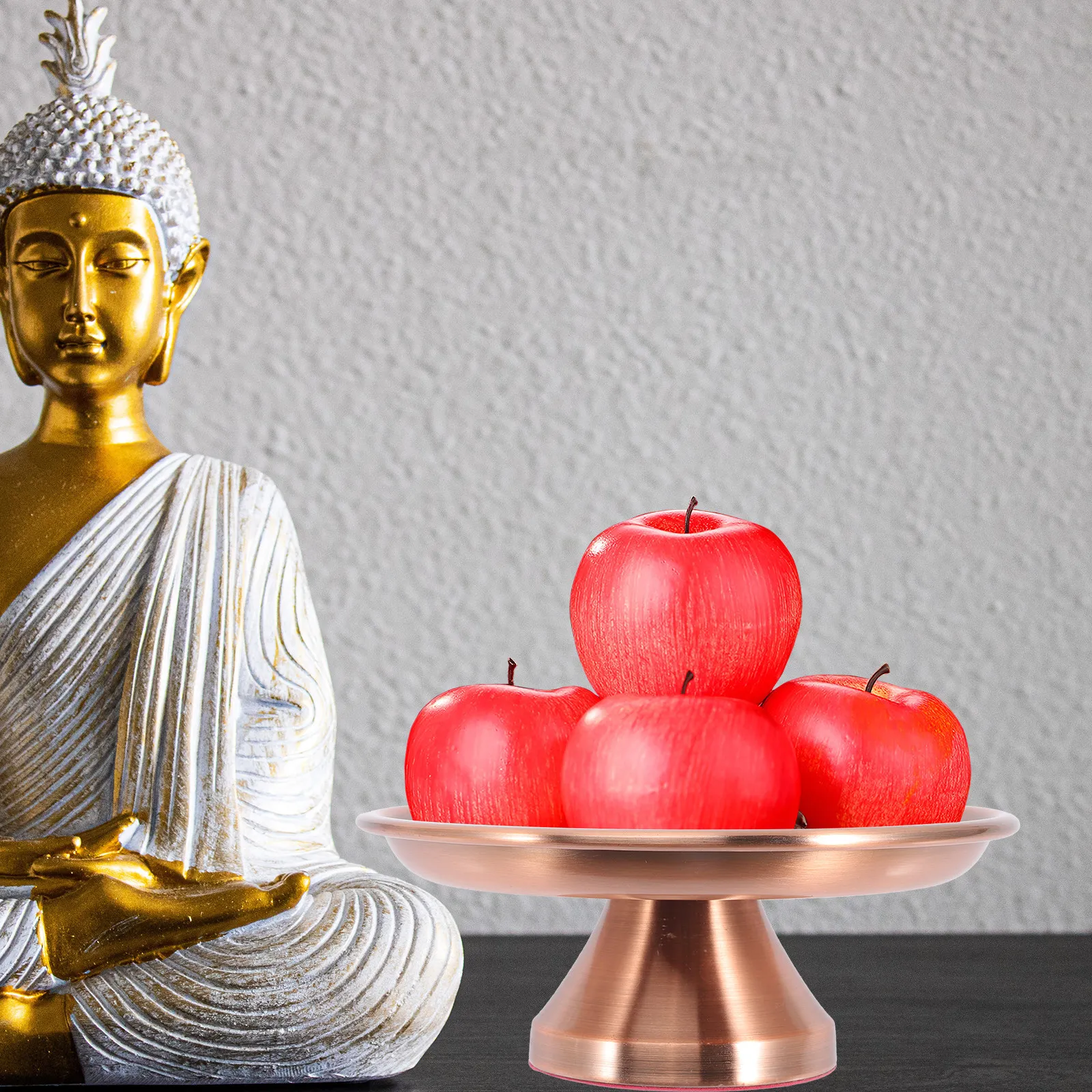Alloy Offering Plate Chinese Style Retro Buddha Temple Fruit Tray Small Size Large Capacity Sacrificial Food Container Buddhist
