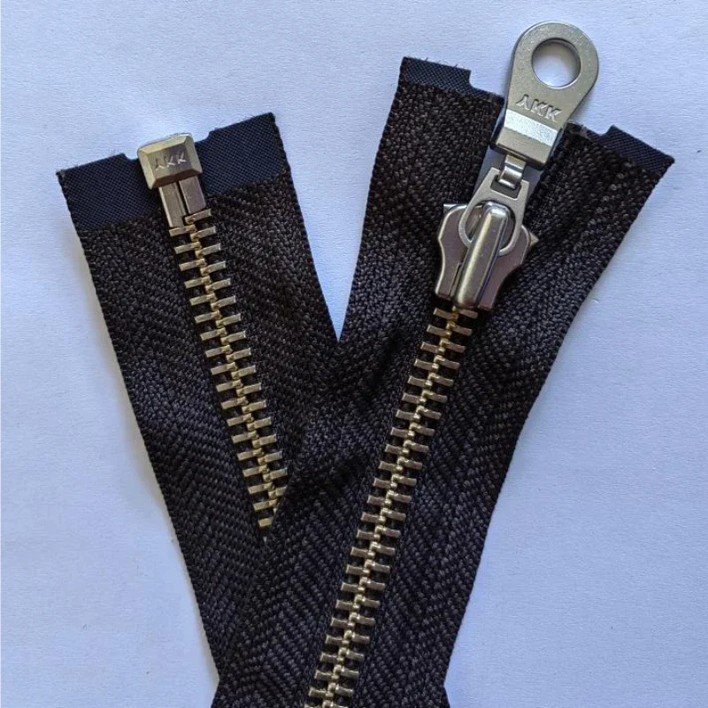 5# 8# 10# 58 To 90cm  YKK Metal Zipper Oversize Open End Gold White coffee black Copper Leather Jacket Tailor Sewing Accessory