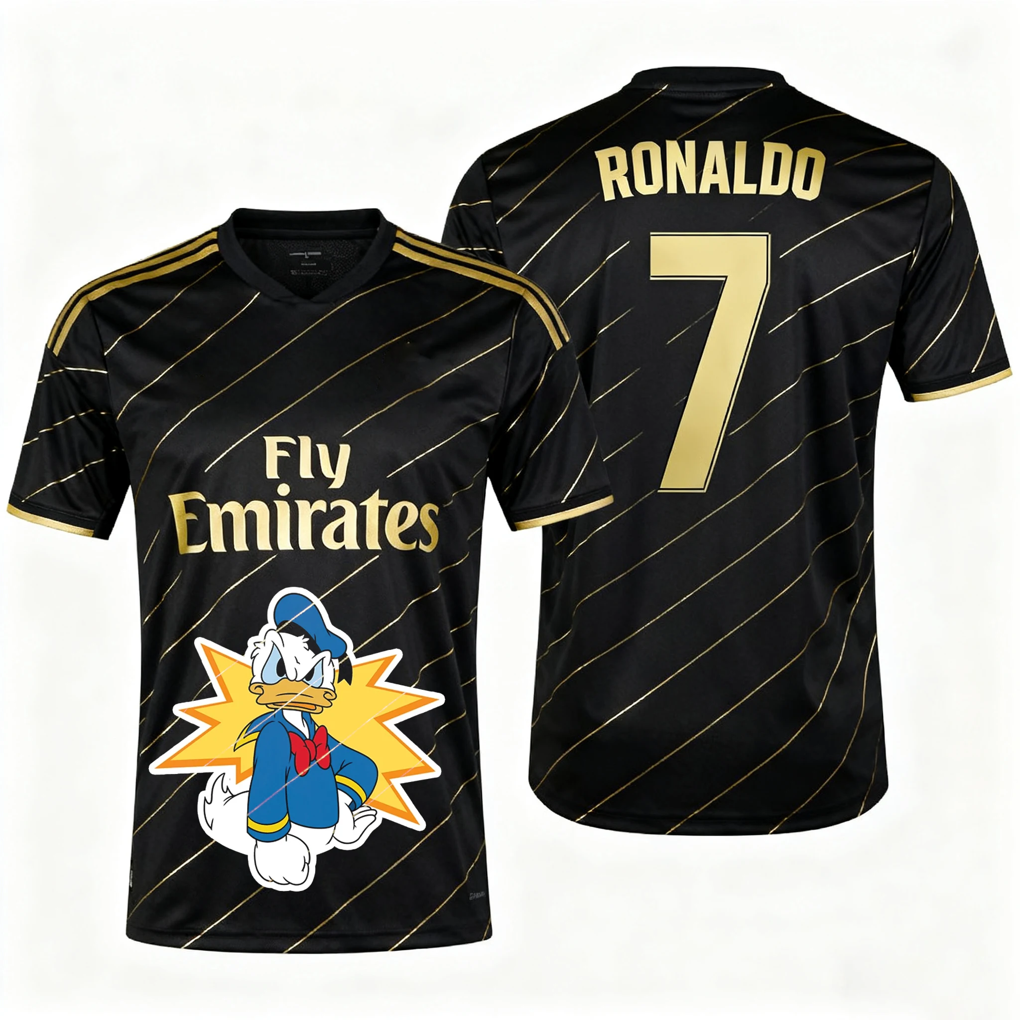 Disney Donald Duck Ronaldo No. 7 football jersey 3d Printing Summer Sports Dry Quickly Men's T-Shirt Children's Clothing Tee Y2k