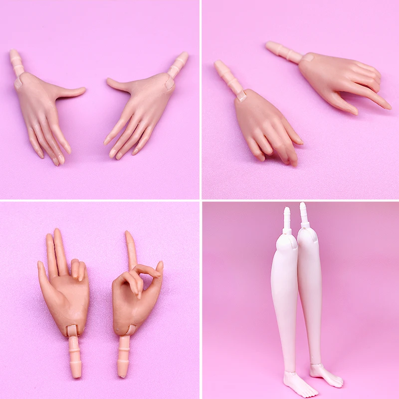 MENGF 1/6 Doll Quality Hands Legs White Beige Brown Coffee Black Blue Hands Joints Movable Legs 4 Postures Doll Accessories Part