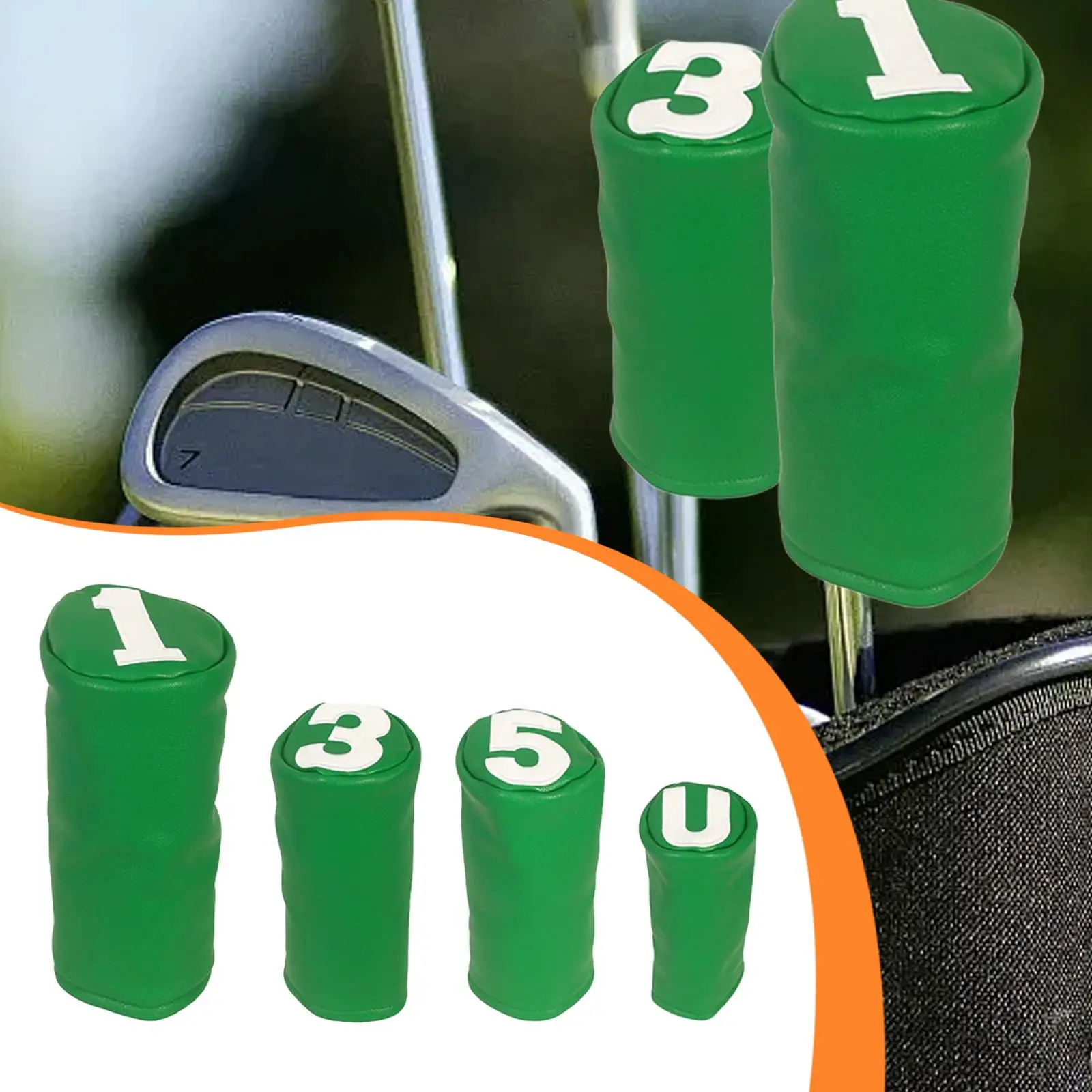 

4 шт., набор чехлов на голову для гольф-клуба, портативный толстый подарок для гольфиста, водонепроницаемые гибридные чехлы для гольфа из искусственной кожи для водителя, гибридные чехлы для гольфа премиум-класса