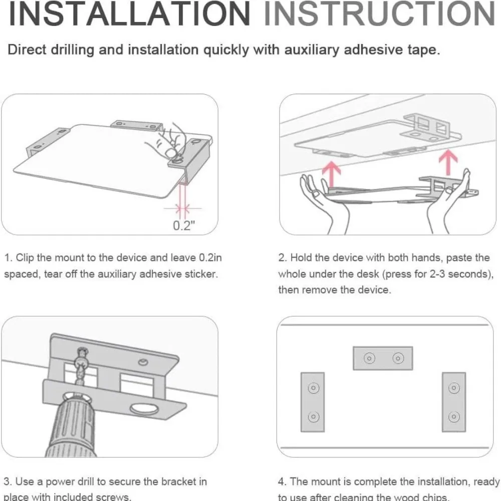 with Screw Metal Under Desk Laptop Mount Space Saving Metal Frame Under Table Notebook Organizer Screw Mounting