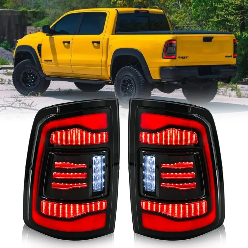 

For Dodge Ram 1500 2500 3500 2009-2018 LED Tail Lights Pair Smoke Lens Rear Lamp Set