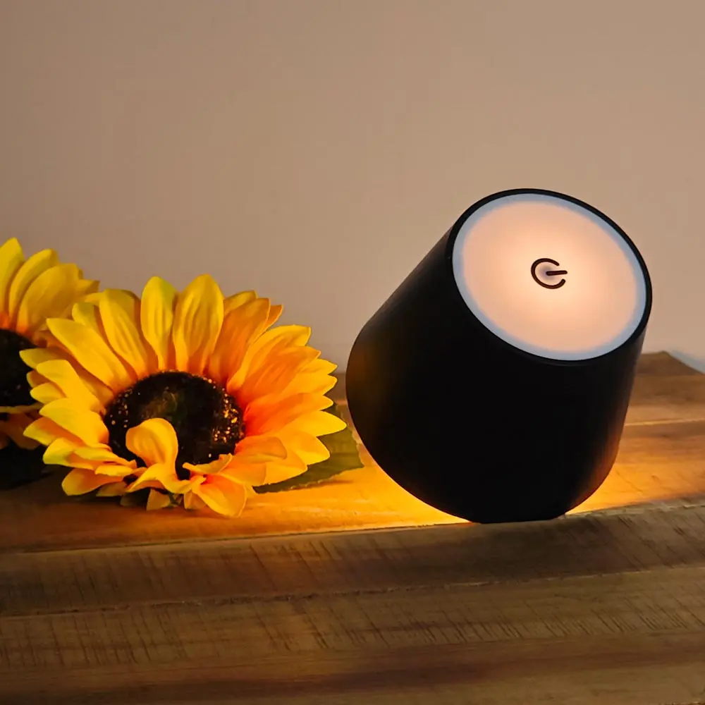 Wine Bottle LED Wireless Table Lamp 3-color Infinitely Dimmable USB Rechargeable Dining Table Lights Beverage Lamp Top touch