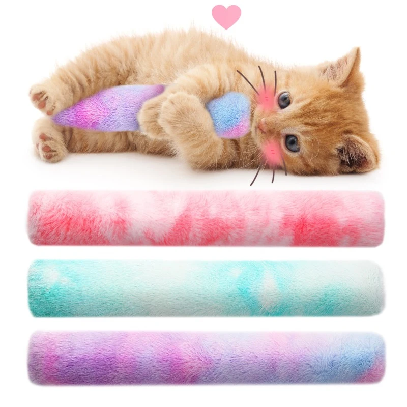 Cat Toy Throw Pillow for Self-amusement Cat Plush Color-changing Throw Pillow Toy Gnawing and Teasing Cat Grinding Stick Catnip