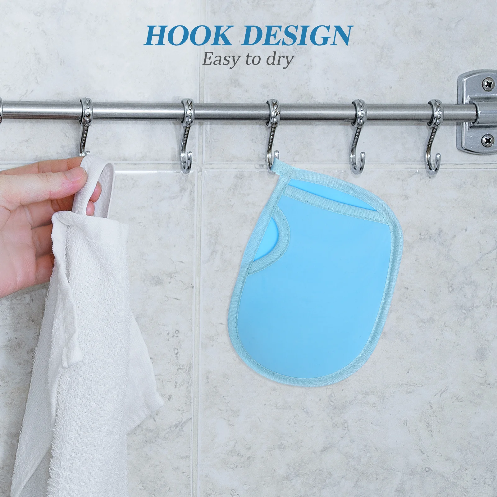 

4Pcs Bathing Gloves Exfoliating Shower Mitts Body Scrubbing Back Neck Feet Portable Lightweight Compact Size Easy Carry