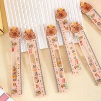 Stationery 15cm Capybara Ruler Geometry Drawing Measure Ruler Maths Straight Ruler