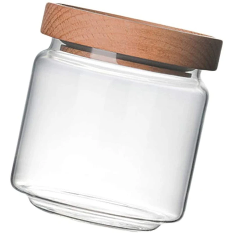 Promotion! Glass Storage Jar Transparent Glass Food Storage Jar Kitchen Coffee Spice Storage