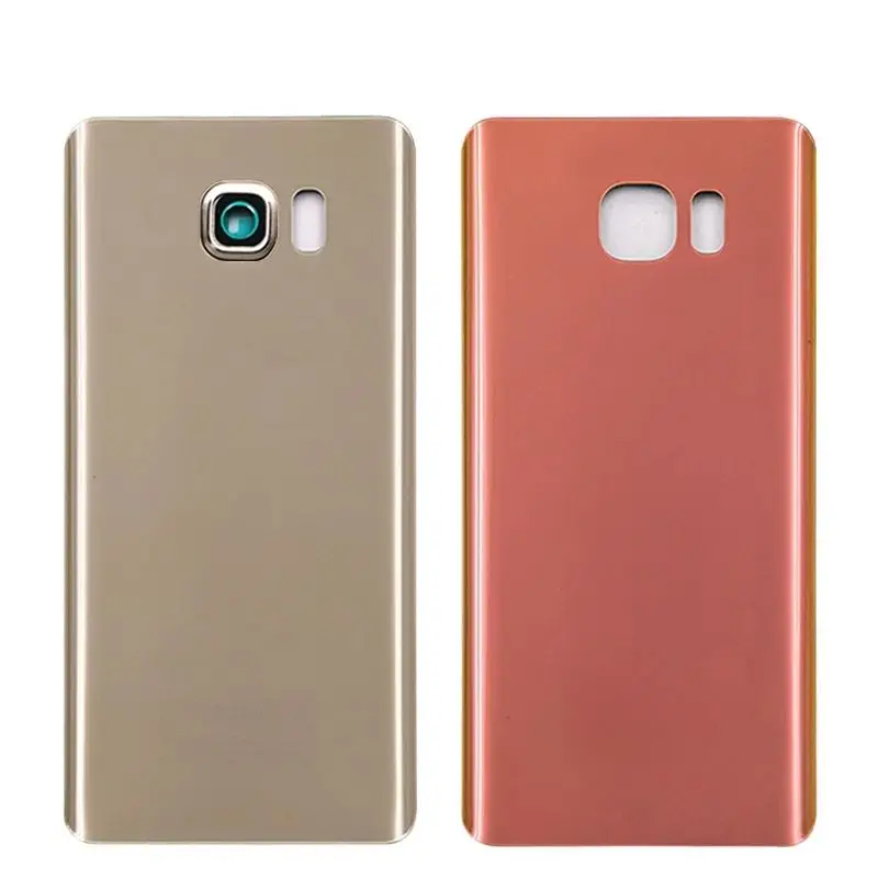 Baru untuk Samsung Galaxy Note 5 N920 N920F penutup belakang baterai pintu belakang Note5 3D Panel kaca casing dengan pengganti lensa kamera