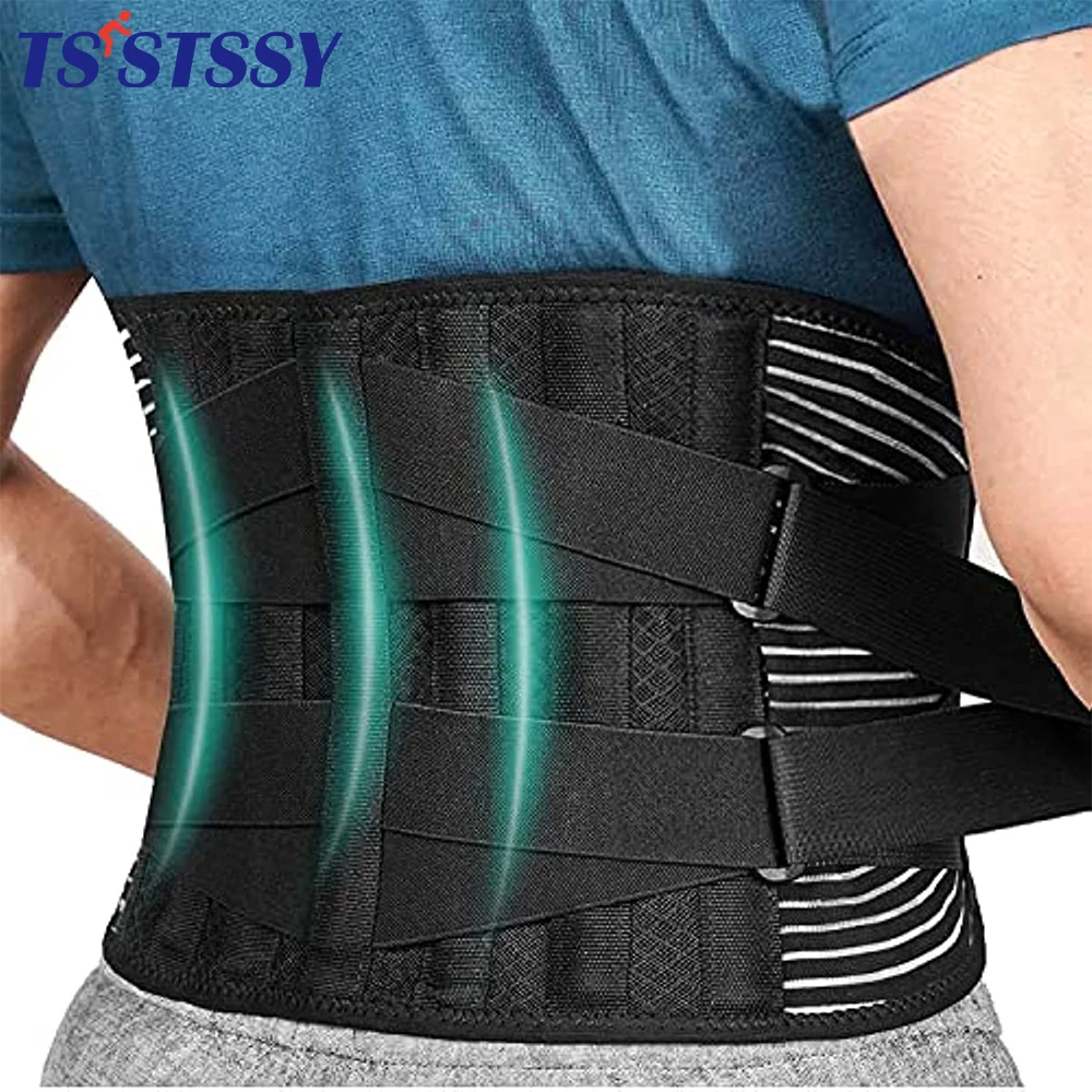 

TSSTSSY Back Braces for Lower Back Pain Relief with 6 Stays, Men Women Breathable Back Support Belt for Work Lumbar Support Belt