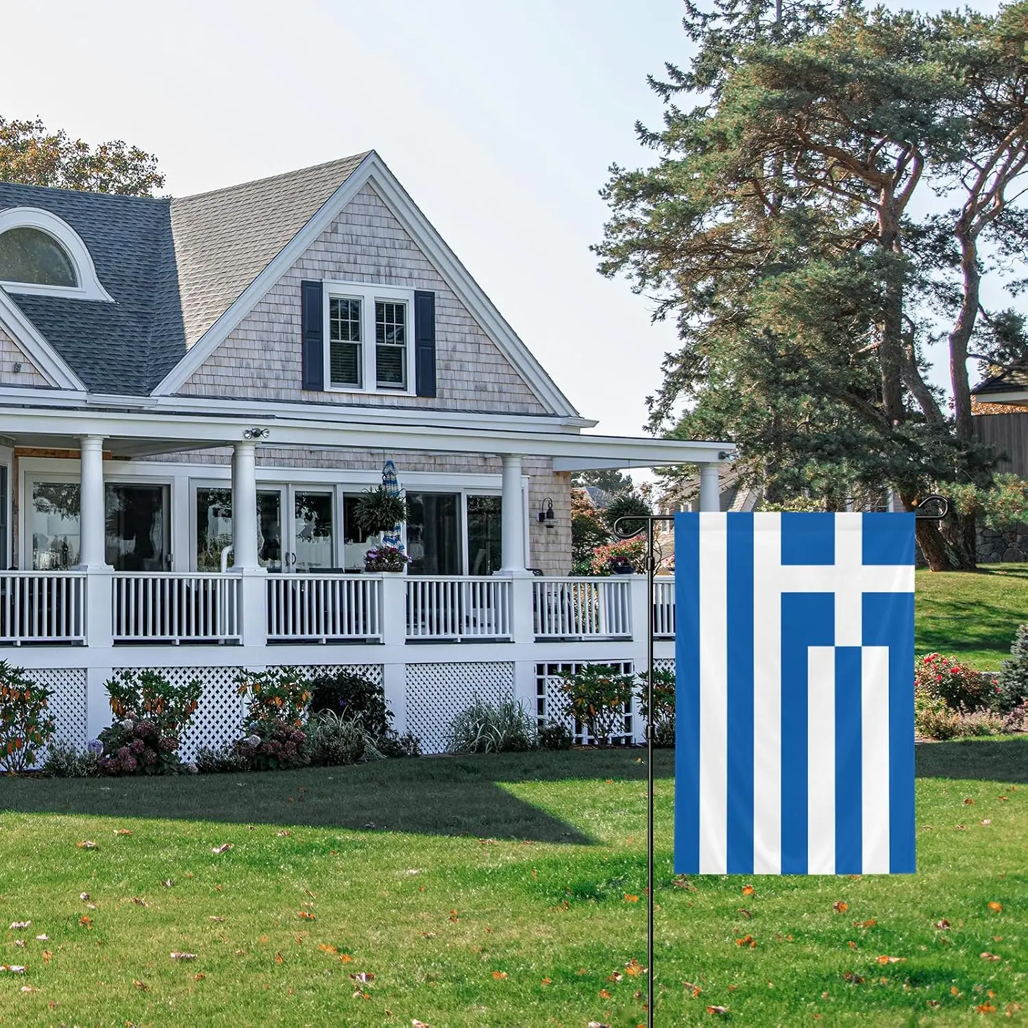 Greece Garden Flag, 12x18 Inch Double-Sided, Vivid Color Greek National Garden Flags, for Indoor Outdoor Party Home Lawn Dec PPZ
