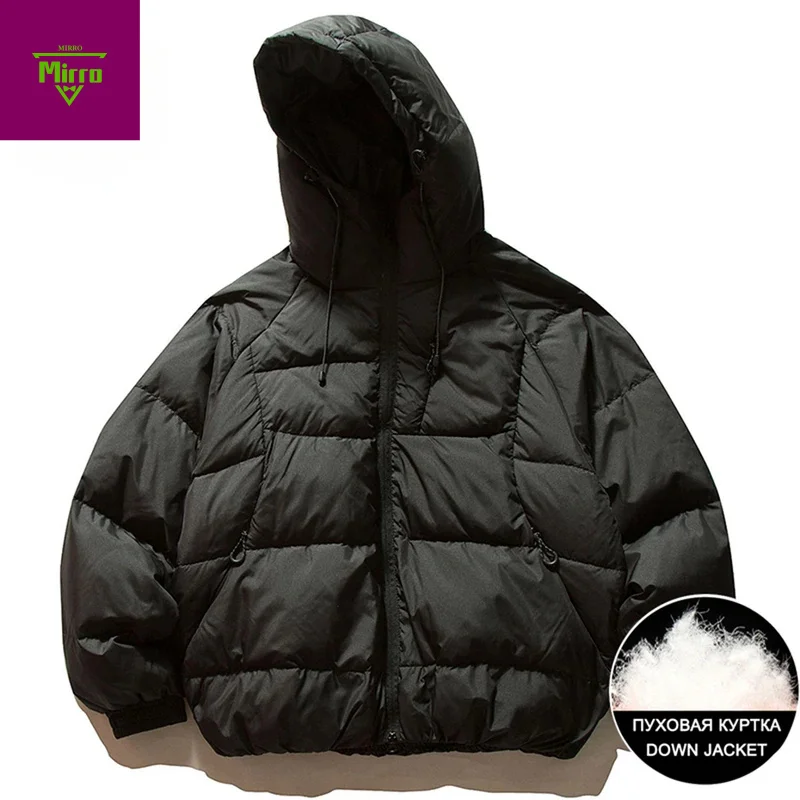 

Men Winter Down Jackets 90% White Duck Puffer Jackets Thicken Warm Parkas Coats Casual Loose Padded Jackets Outwear