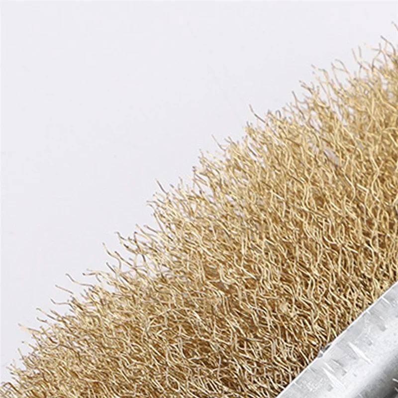 3PCS Multi-Function Tool Wire Brush Copper Plated Long Handle Cleaning Brush Kitchen Grill Special Plate Rust Removal,Requisite