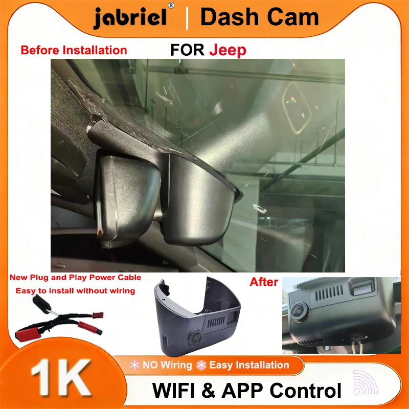 

1080P Wifi Plug And Play DashCam for Jeep Cherokee for Jeep Dodge for Jeep Chrysler 2013 2014 2015 2016 2017 2018 2019 2020 2021