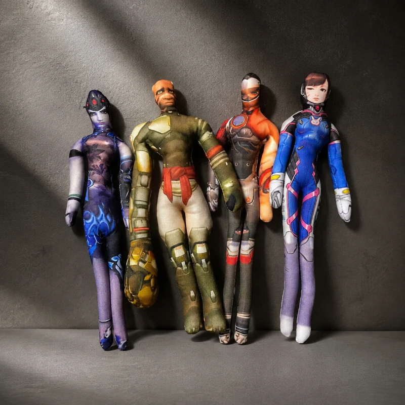 28cm Overwatch Doomfis Widowmaker Plush Collectible Doll with Bendable Frame Creative Desktop Ornament for Fans