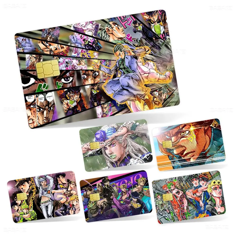 Anime JoJo Bizarre Diy Credit Debit Card Sticker Party Sticker Decoration Waterproof Small Chip Card Skin Sticker