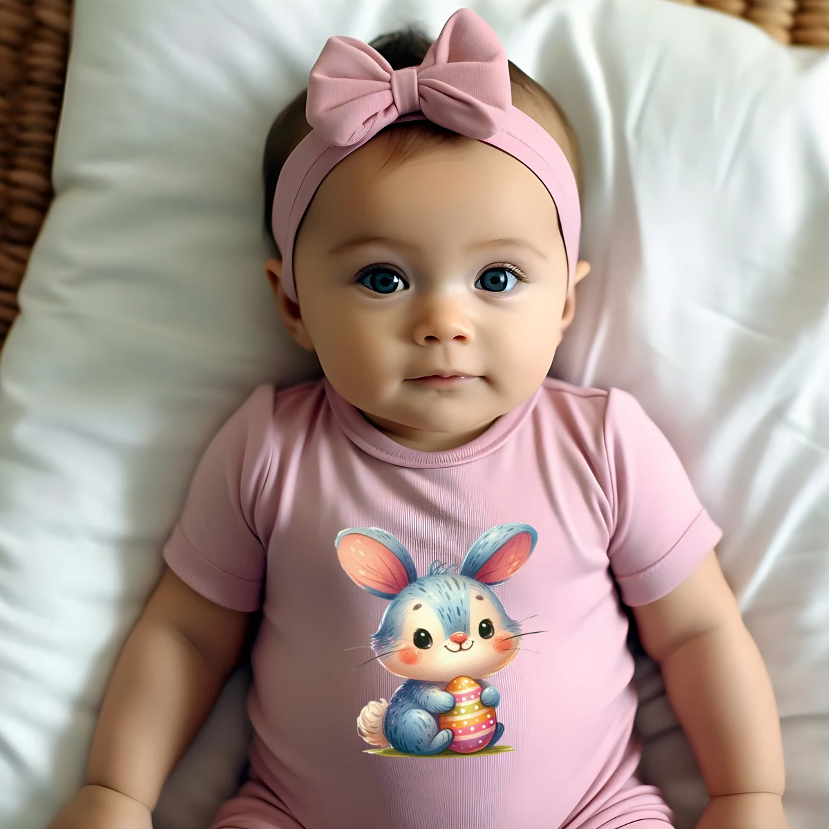 

Комбинезон из 100% хлопка для малышей на Первое Пасхальное празднование с милым принтом кролика, удобная одежда для новорожденных от 0 до 12 месяцев