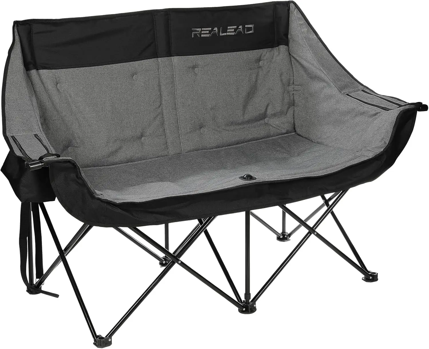 Double Camping Chair - Oversized Camping Loveseat for Adults Two Person Support 650 lbs - Heavy Duty Folding Camp Chair with