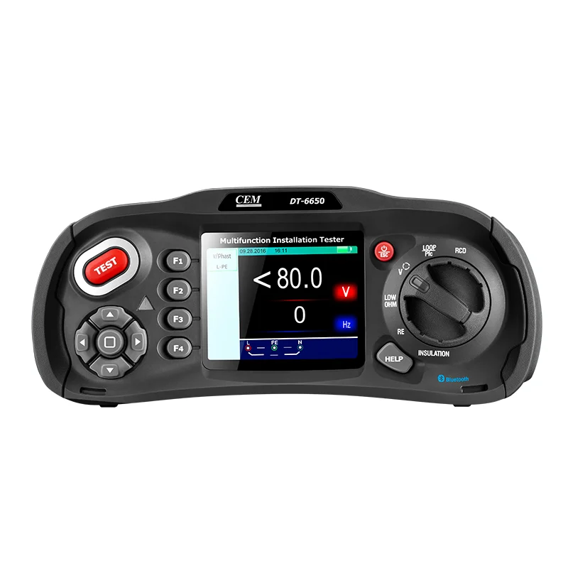 CEM DT-6650 اختبار حلقة التيار العالي السريع متعدد الوظائف جهاز اختبار مقاومة العزل مع شاشة LCD ملونة TFT 3.5 بوصة