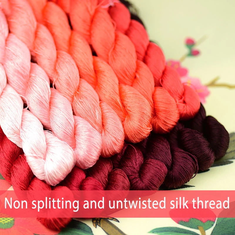 03 Non splitting and untwisted mulberry silk thread, specially designed for hand made velvet flowers