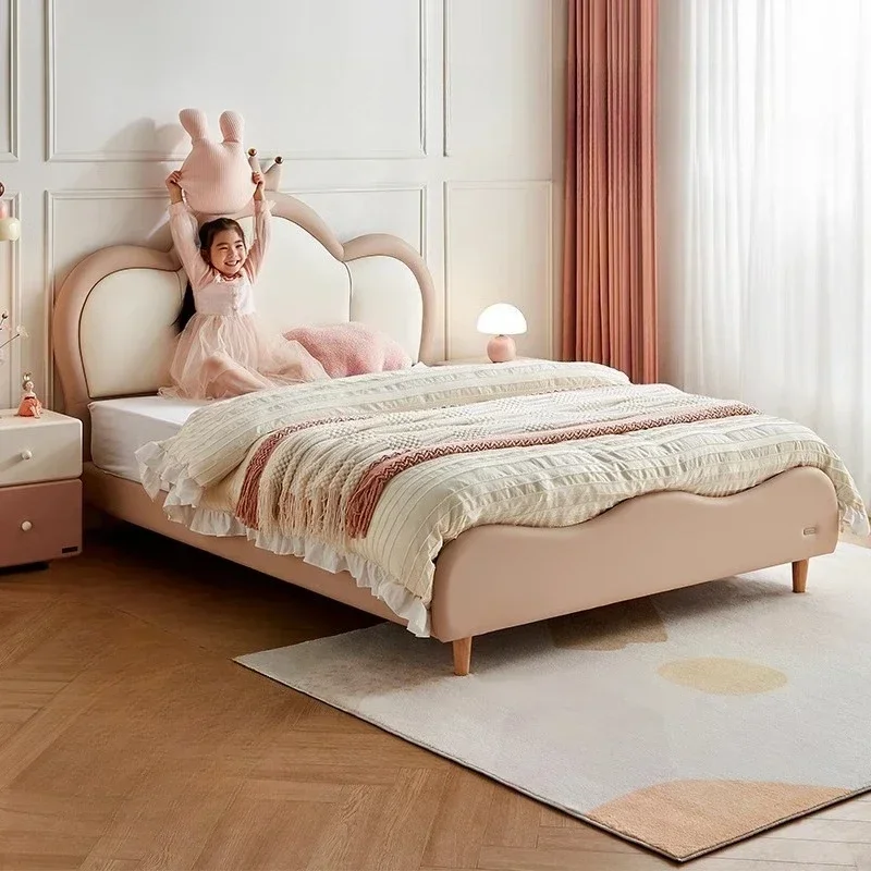 Unique Minimalist Children Bedroom Princess Bed Bedroom Leatherette Bed Princess Optional Beauty Service Muebles Salon Furniture