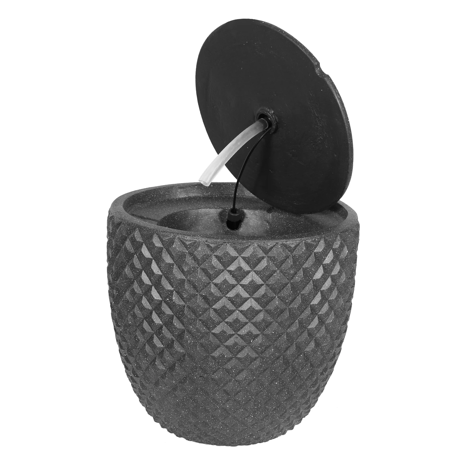 

Outdoor Fountain with LED Light Waterfall Fountains Round Stone Patio Fountain Modern for Garden Patio Yard Deck