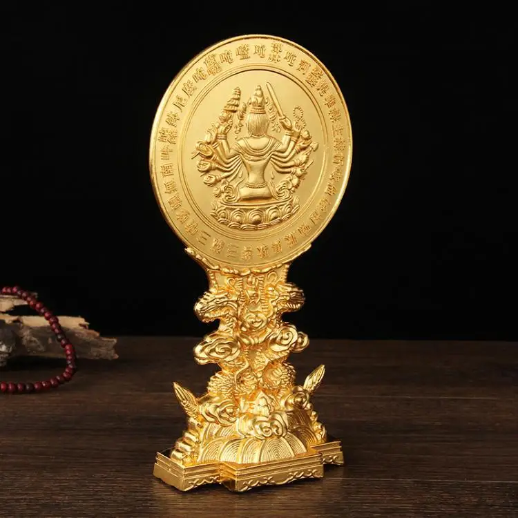 Tantric Alloy Dragon Seat Sutra Mirror Artifact Ornament Carrying Sutra Mother Mantra Sutra Bodhisattva Ornament