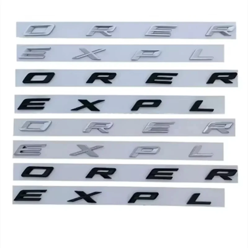 

3D ABS Chrome Black Letters Explorer Logo Car Front Hood Emblem Bonnet Badge Sticker For Explorer 2011-2019 2020-2023