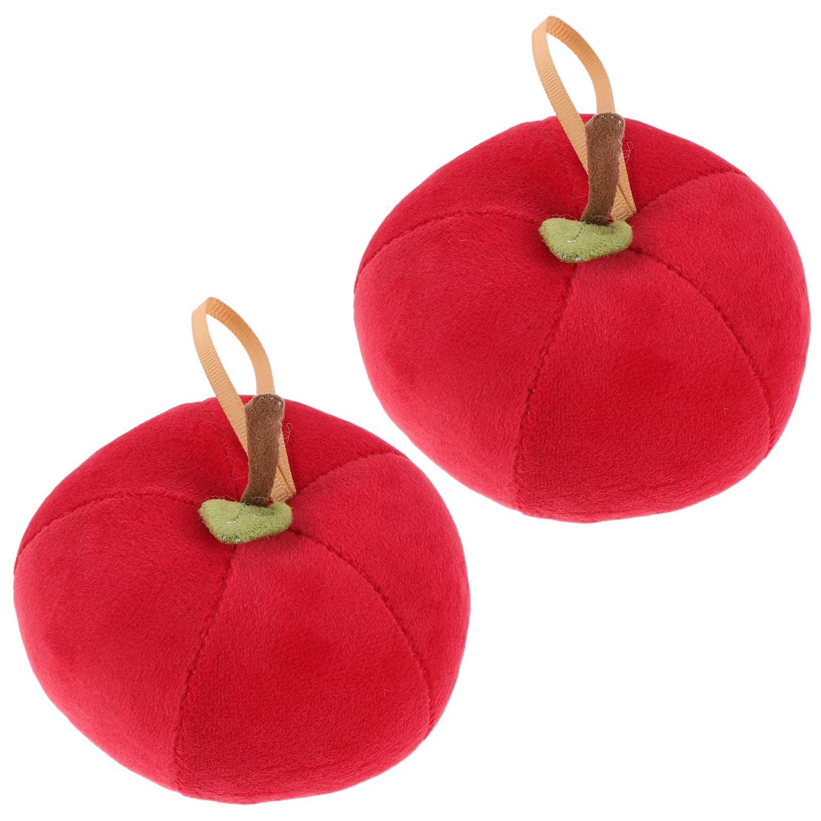2 Piezas de Adornos Colgantes de Manzana de Dibujos Animados, Llavero de Fruta Roja, Colgante de Peluche Suave para Decoración de Bolsos, Mini Manzanas de Simulación