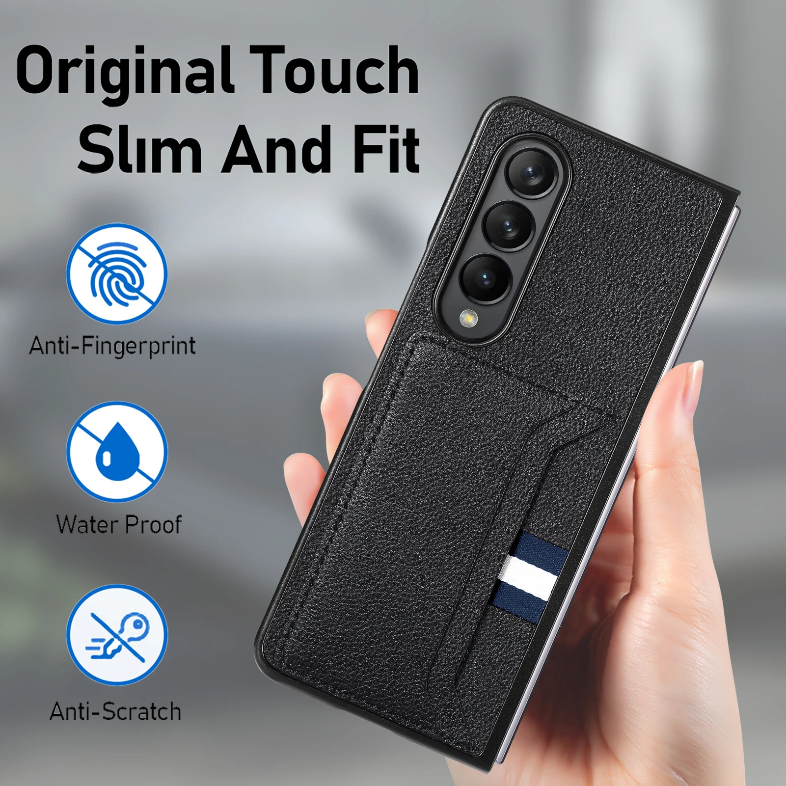 Leather Card Slot Folding Funda Case for Samsung Galaxy Z Fold 7 6 5 4 fold7 fold6 fold5 Fold3 Fold4 Fold 3 2 Fold2 Capa