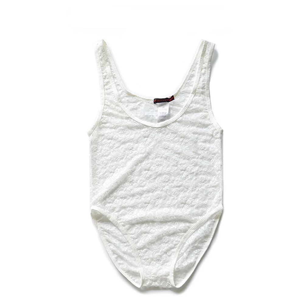 

Men's Underwear Shapewear Onesie Sexy Bodysuit Transparent Lace Triangle Panties Erotic Tempting Strap Body Suit Net Gown