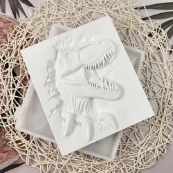 Dinosaurus breekt door de muur gips gips siliconen mallen huis wanddecoratie dinosaurus foto cement beton hars mal