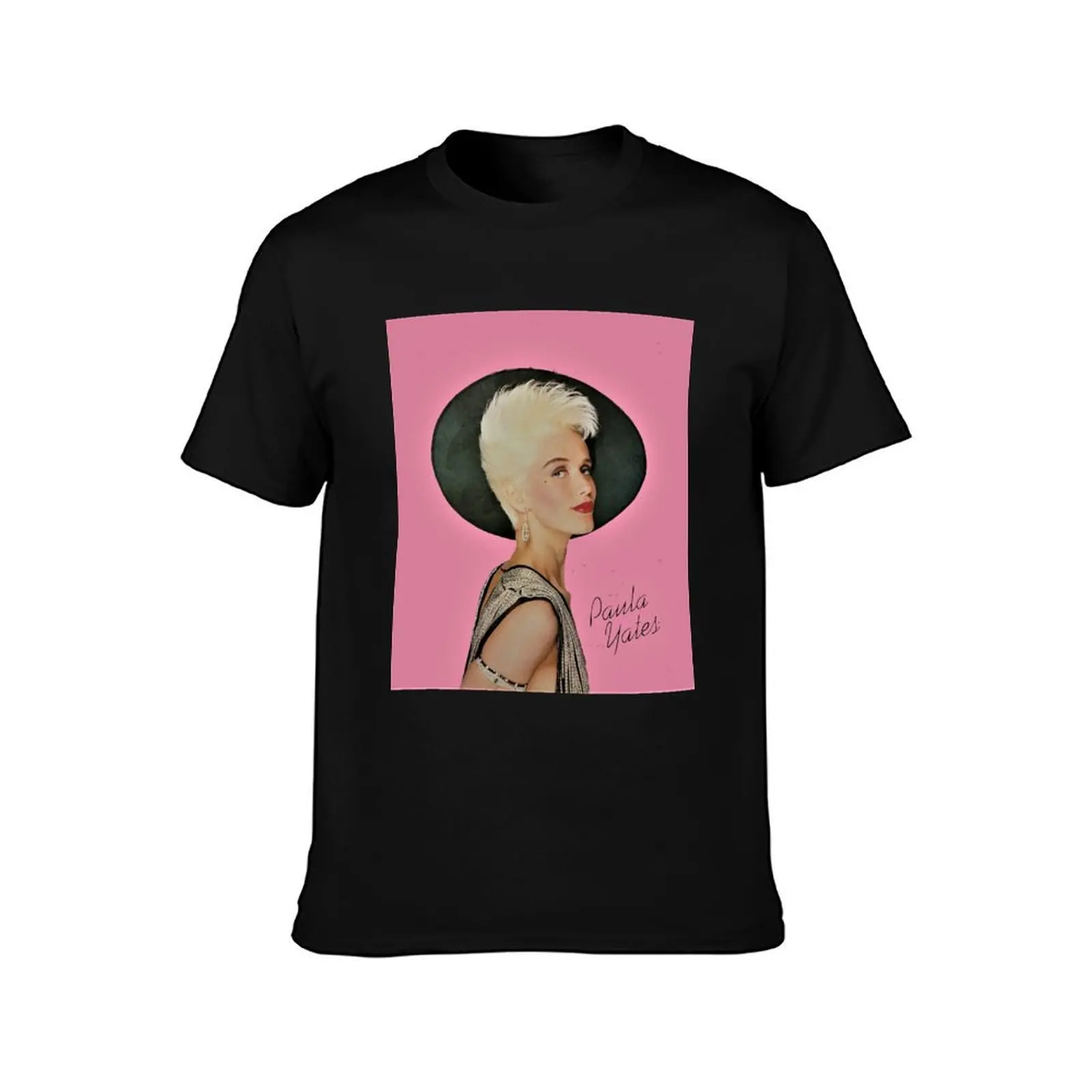 paula yates art vintage BLONDE print tshirt bag mask 80s T-Shirt Plus Size Basic Cotton T-Shirt