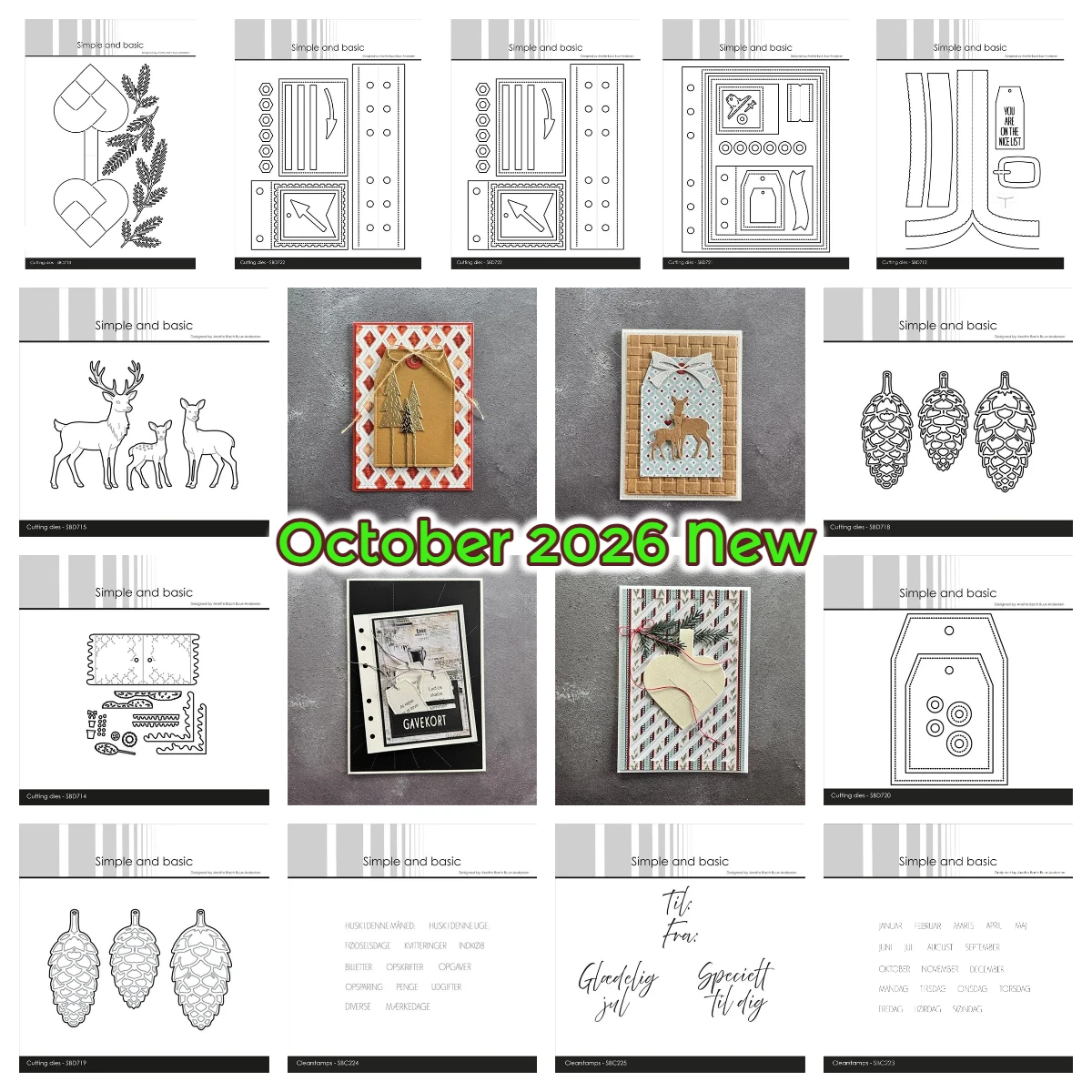 Simple and Basic October 2026 New Small Pine Trees Reindeers Metal Cutting Dies for DIY Scrapbook Decorative Greet Card Handmade