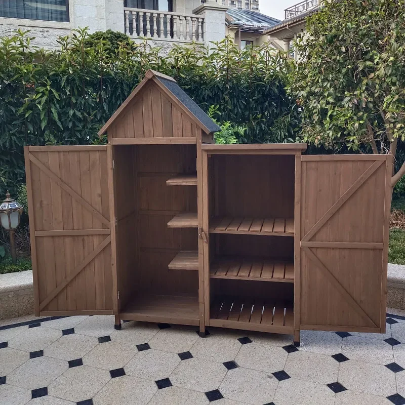 Large Outdoor Rain and Sun Protection Tool Cabinet Garden Storage Box for Washing Machine Shoes and Tools Weatherproof Locker