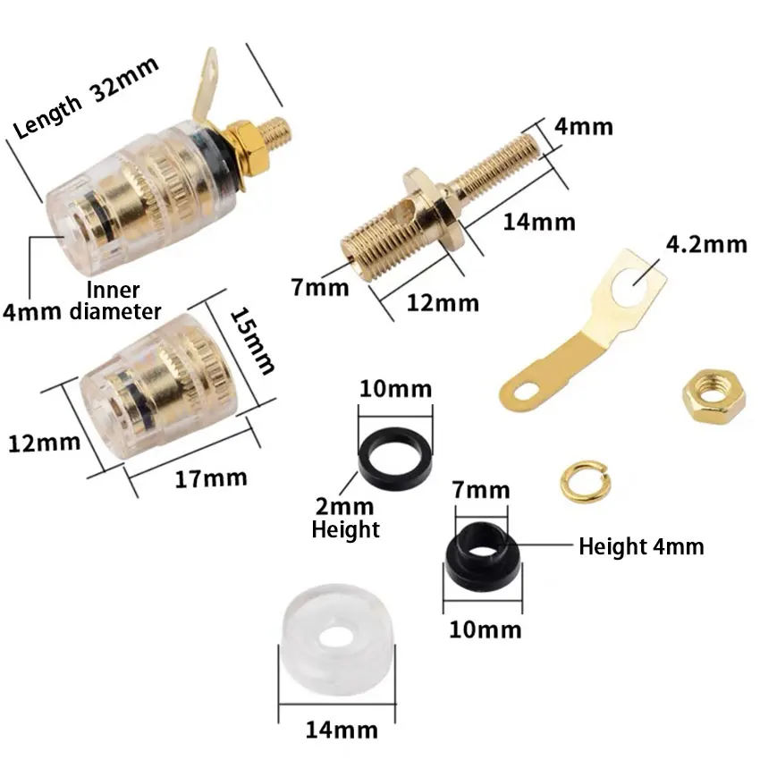 1PCS Binding Post Banana Plug Connector Audio Jack Socket For Amplifier Speaker Terminal Board Gold Plated Consumer Electronics