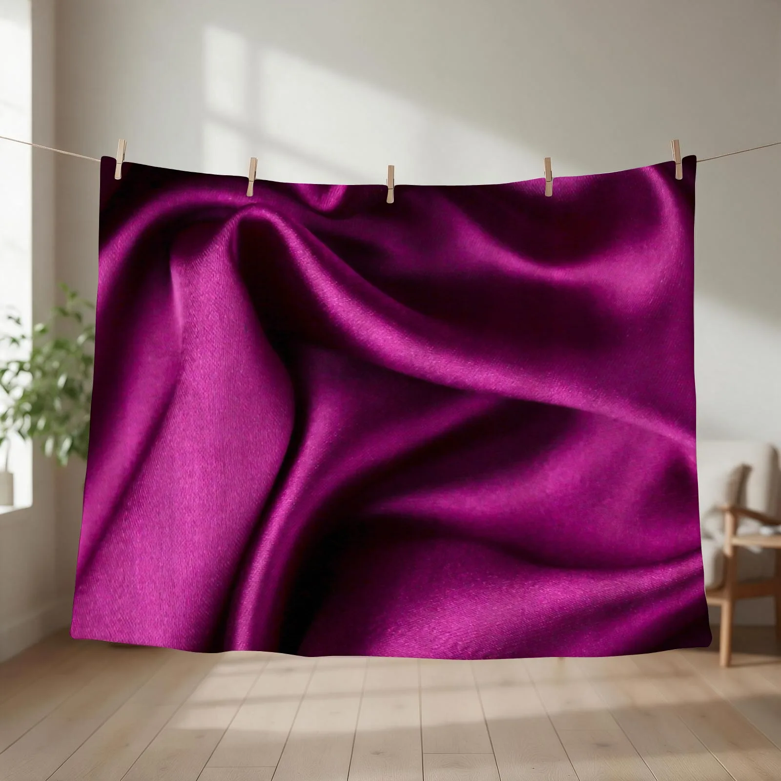 Magenta silk pattern 2023 pantone Throw Blanket for sofa Blankets For Sofas for babies Furry Blankets