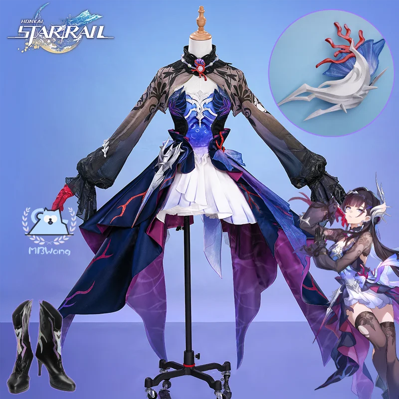 Honkai Star Rail Hysilens Косплей Костюм Игра Helektra Косплей Костюм Парик Обувь Для Хэллоуина Вечеринка Комикон Женщины Мужчины Реквизит