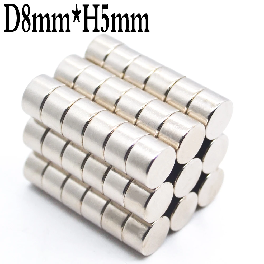 2/10/20/50/1000 Pcs 8x5mm Neodymium מגנט 8mm x 5mm N35 סיבוב NdFeB סופר עוצמה חזק מגנטי קבוע imanes דיסק imane
