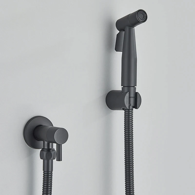 

Душевой пистолет, набор для чистки туалета и ванной комнаты, насадка с щеткой из нержавеющей стали, золотистый угловой клапан, распылитель, набор из трех предметов