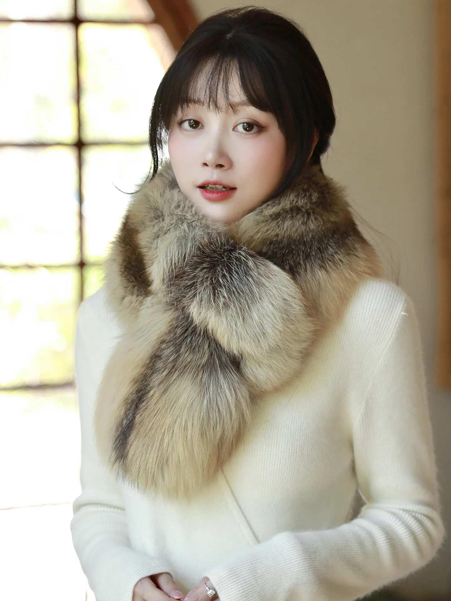 

Besfilin натуральный большой шарф из лисьего меха, широкий, толстый, теплый, женские модные аксессуары, теплый стильный шарф на осень и зиму