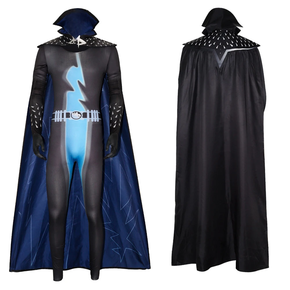 

Button of Doom Mega Mind Movie Costume Full Sets Jumpsuit Cloak Uniform Suits for Men Halloween Carnival Party Clothes Roleplay