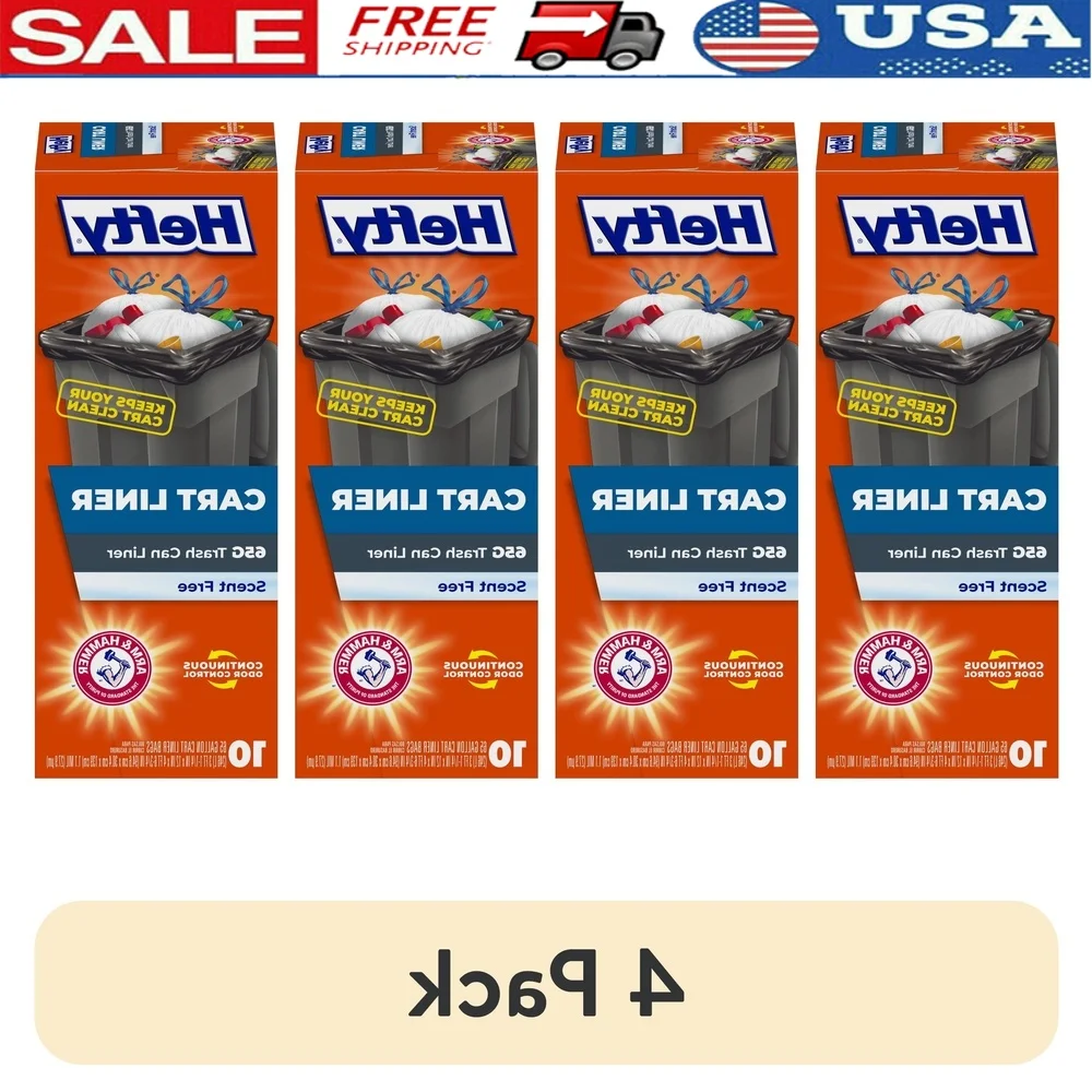 

Черные мешки для мусора на 65 галлонов с застежкой на шнурке, 10 упаковок, устойчивые к проколам, контроль запаха, без запаха, идеальное коммерческое использование