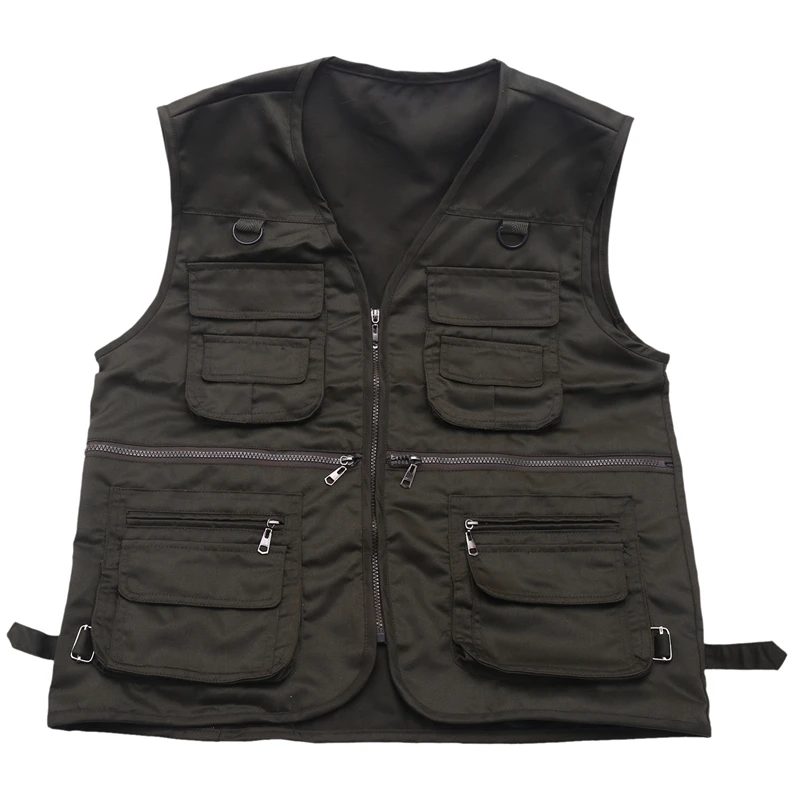 Men's Fishing Vest With Multi-Pocket Zip For Photography / Hunting / Travel Outdoor Sport