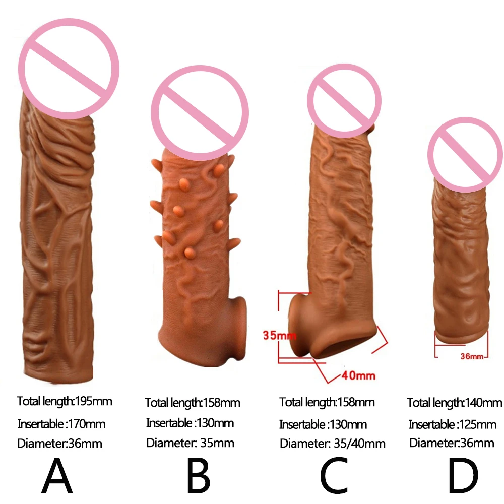 Masculino estender manga pênis extensor preservativos reutilizável vibrador realçador brinquedos sexuais para homens pênis maca atraso ejaculação galo bico